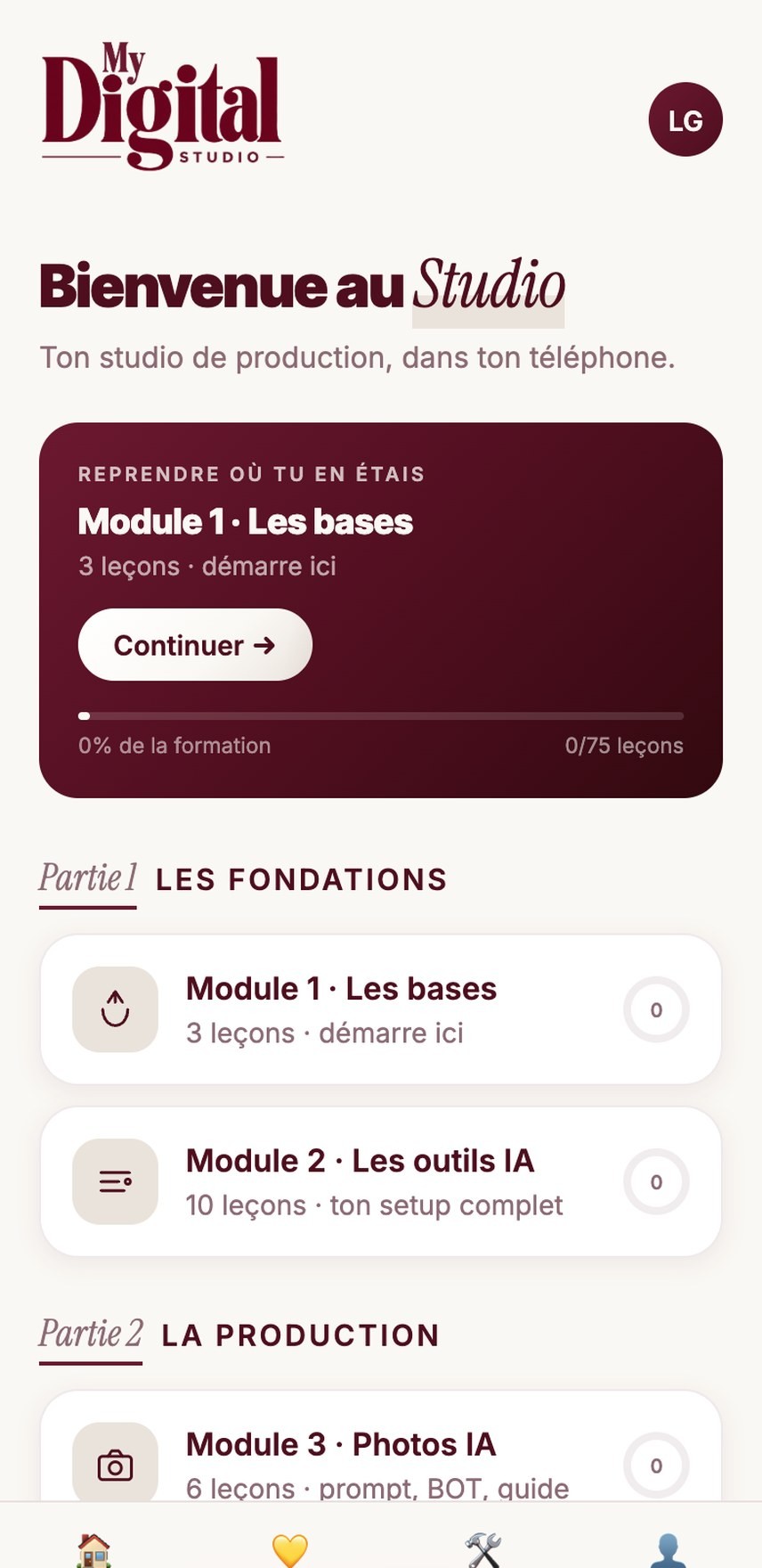L'app sur téléphone